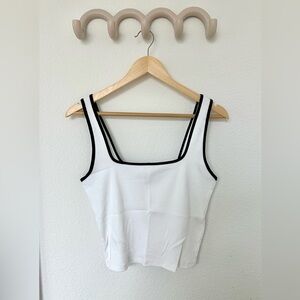 Abercrombie & Fitch Essential Cropped Squareneck Rib Tank